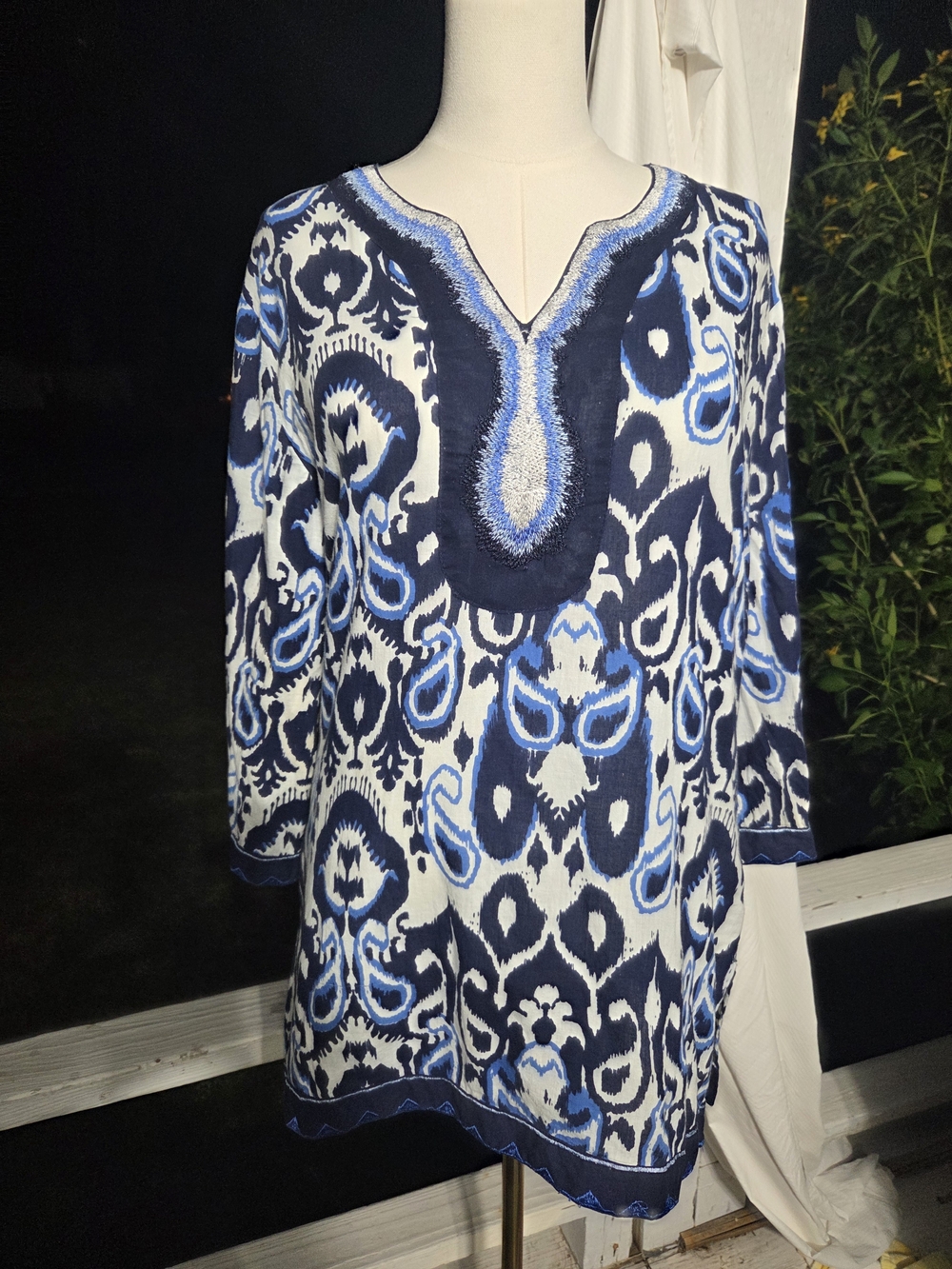 Women's Navy & White Printed Tunic - Picture 1 of 3